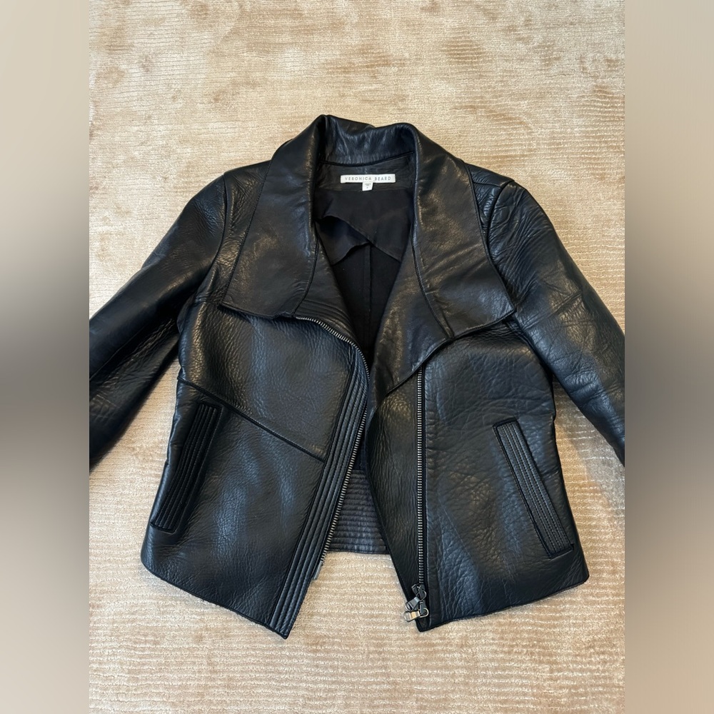 Veronica Beard Black Leather Jacket 4